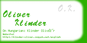oliver klinder business card